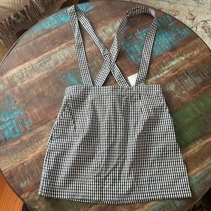 NWT Gingham Overall Skirt